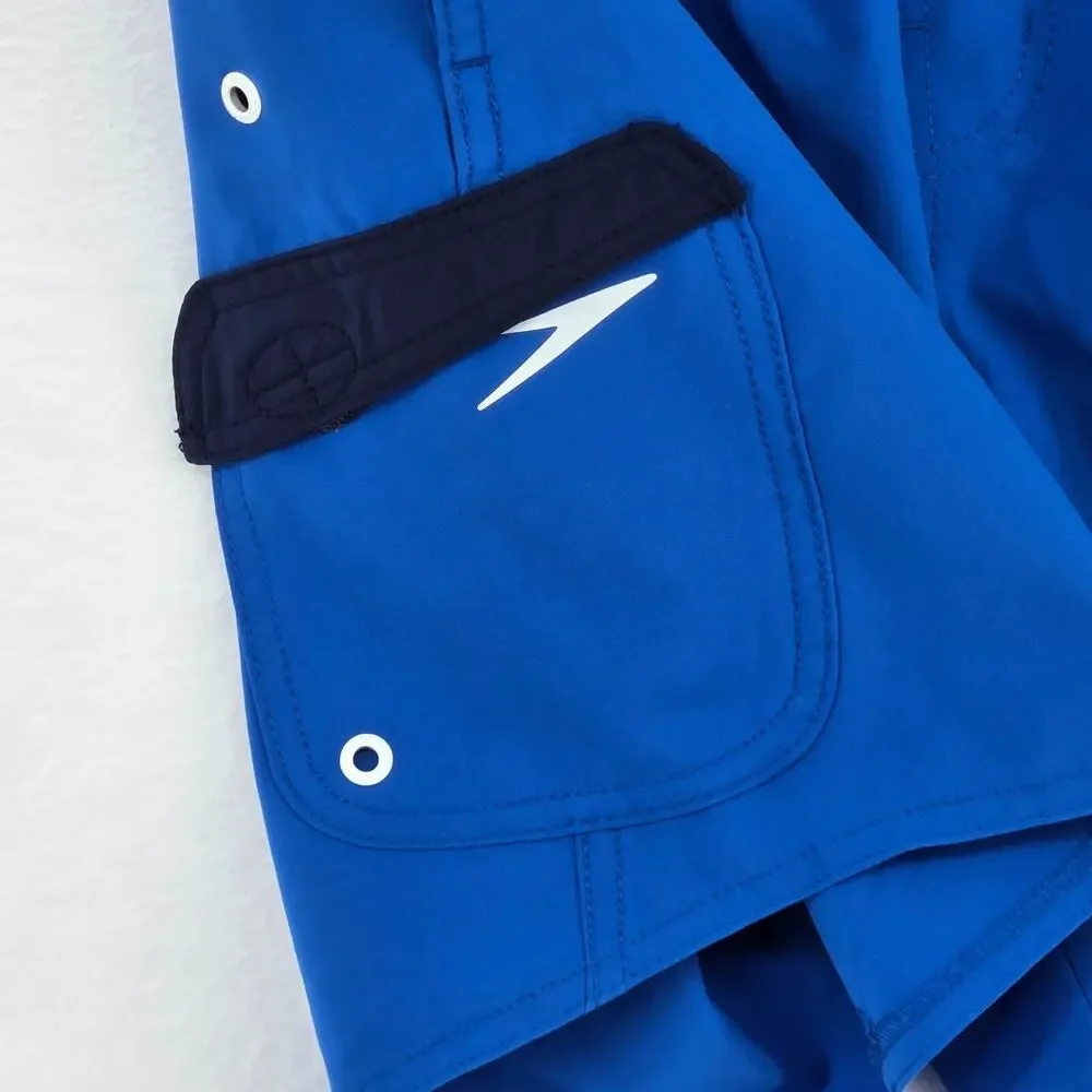Speedo Mens Swim Trunks Blue Size Small Marina Flex‎ Volley 17